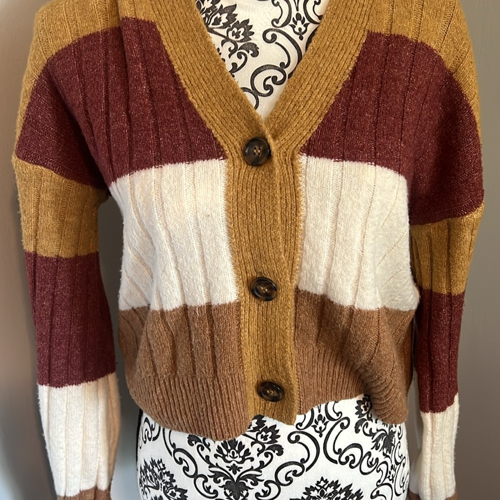 Colorblock Cardigan Sweater - Picture 2 of 3